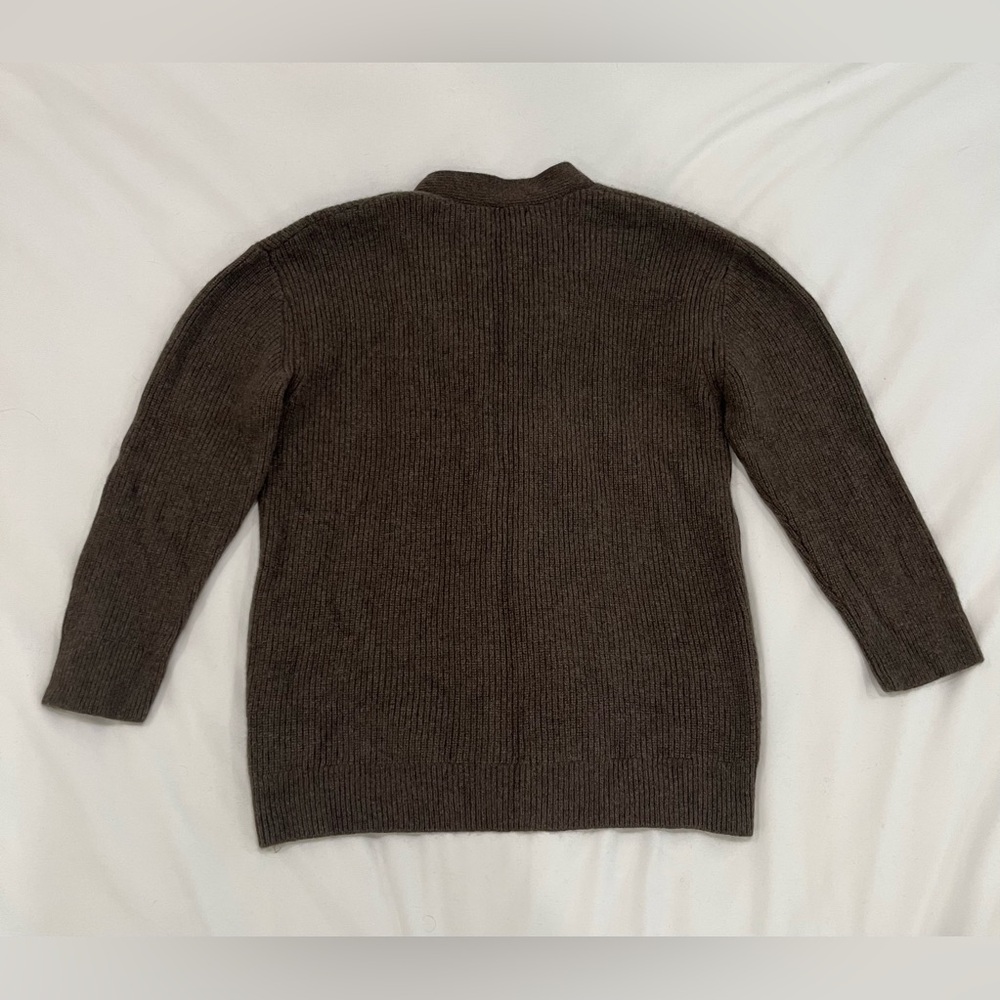 like new quince mongolian cashmere oversized boyfriend cardigan sweater brown XS - Picture 6 of 14